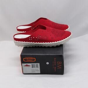 Bernie Mev Womens Mules Sneakers Size 40 Red Slip On Comfort Walking Travel Shoe